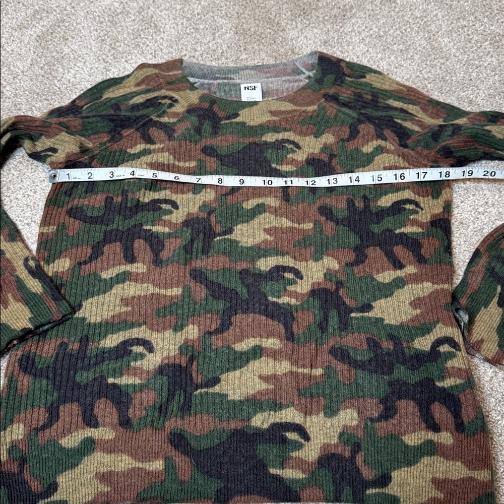 NSF Marta Camo Cashmere Wool Crewneck Sweater Small - Picture 7 of 13